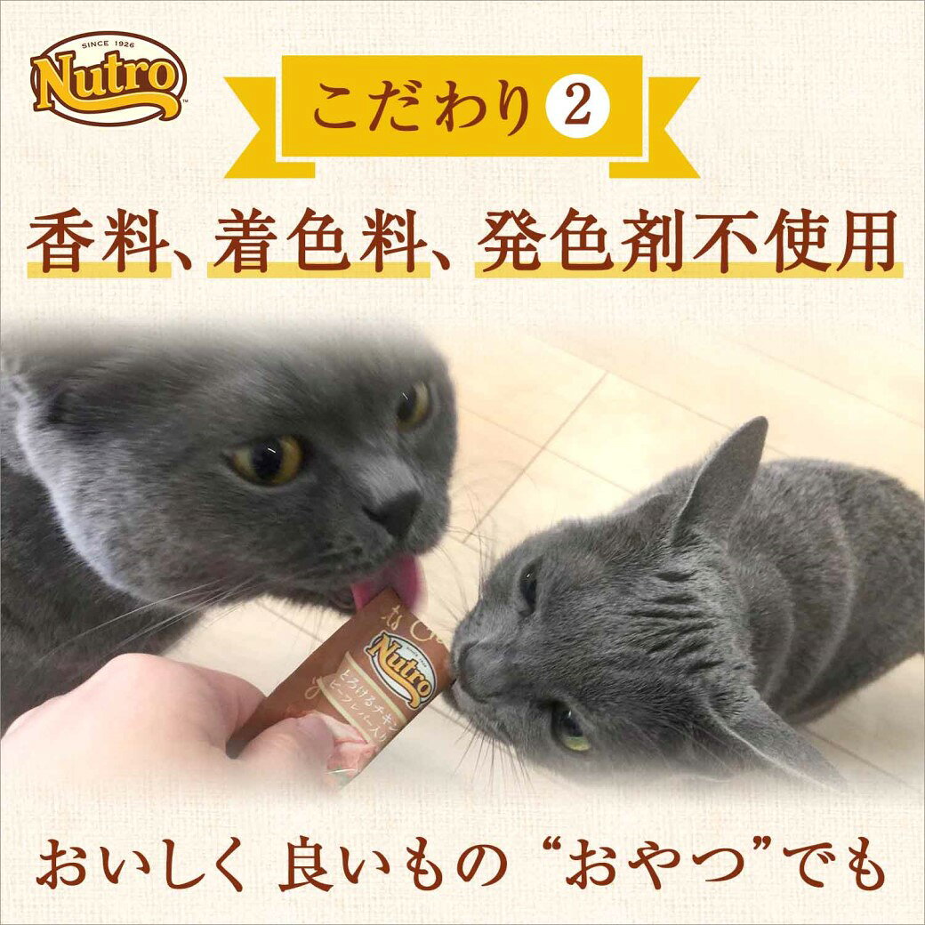 カレッツァ〜犬用品&ドッグフードの公認店 ニュートロ 猫おやつ なめらかペースト とろけるチキン チキンレバー入り 20本入り｜アングル3