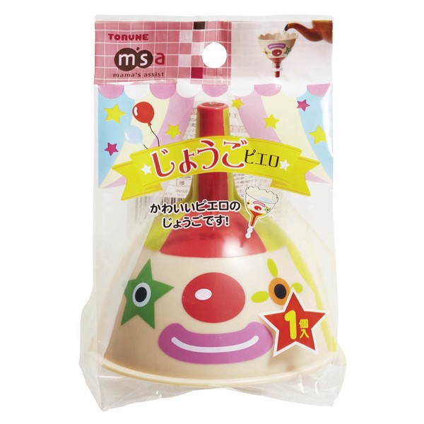 ●かわいいピエロのじょうごです！ ●入数： 1個 ●材質： ABS樹脂 ●商品サイズ： 約110×105×105mm ●商品重量： 約43g ●耐熱温度： 70℃ ●耐冷温度： -20℃ ※商品重量の表示は、包装込みの重量です。 【メーカー名】（株）トルネ 【メーカー品番】P-3296