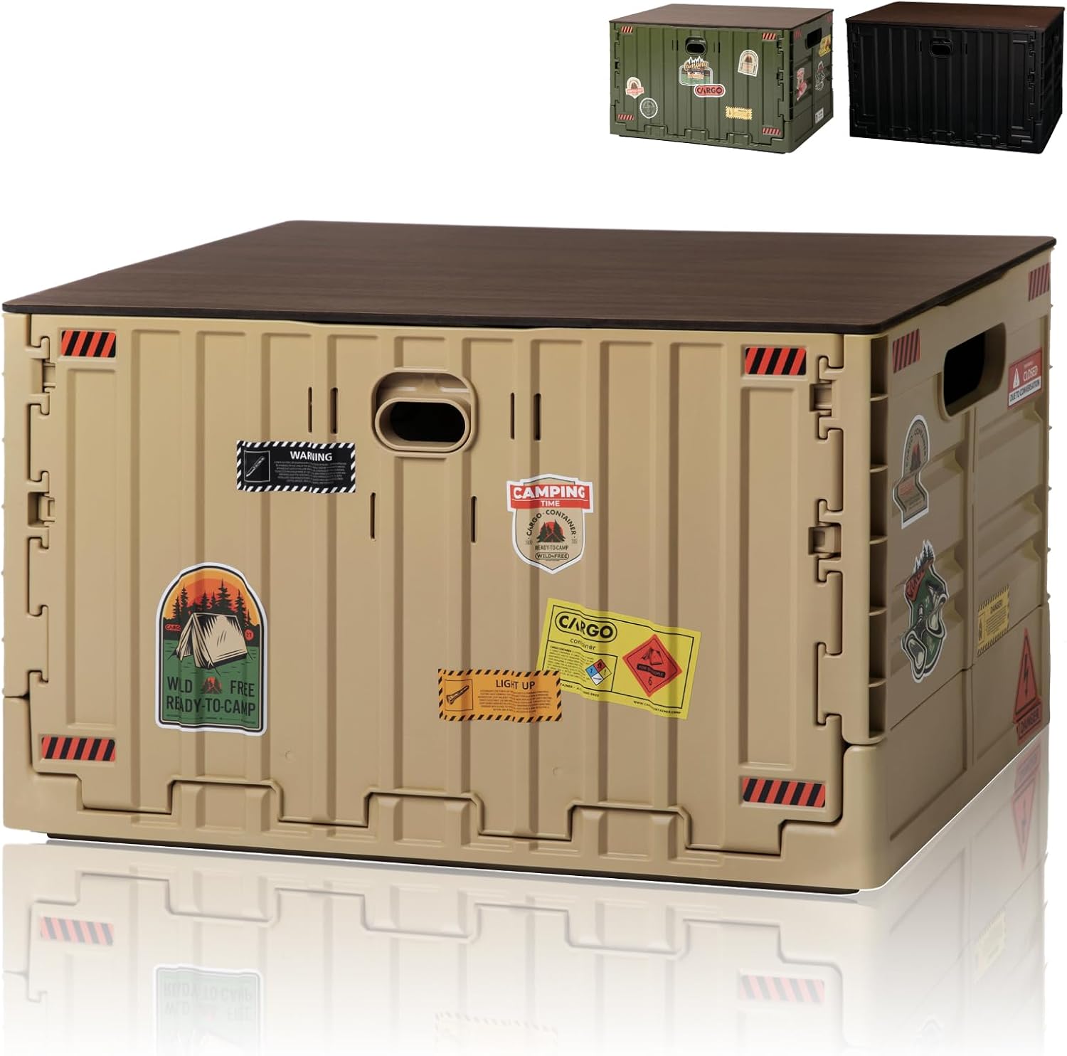 Rakuten - CARGO CONTAINER カーゴコンテナ SIGNATURE FOLDING BOX コンテナ ボックス ツールボックス 折りたたみ 蓋付き 大容量 キャンプ アウトドア