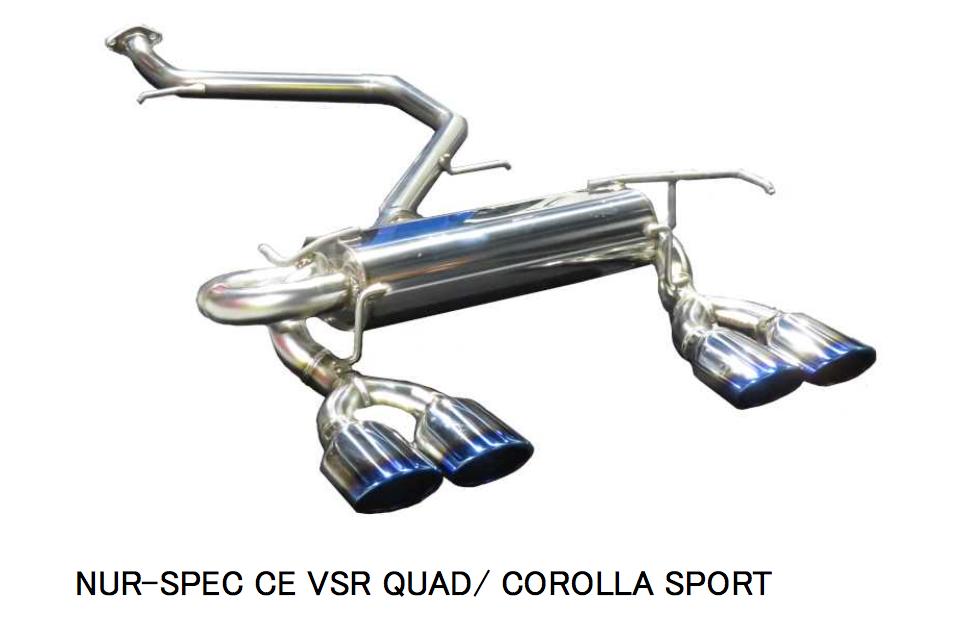 代引き不可、自動車工場、ショップ様への発送となります（沖縄・離島を除く）【BLITZ/ブリッツ】EX-SYSTEM [エキゾーストシステム/マフラー] NUR-SPEC CUSTOM EDITION VSR QUAD チタンカラー [カローラスポーツ] 63557V