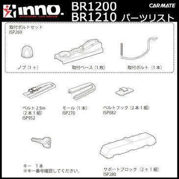 カーメイト ISP269 取付セット BR1200 イノーシャドゥ16 （両側開閉） 専用取付セット1箇所分 パーツ 補修部品