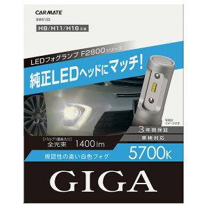 カーメイト LEDフォグバルブ F2800シリーズ BW5132 5700K H8 H11 H16 giga carmate