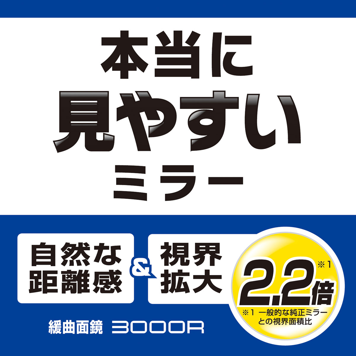 ルームミラー 車 バックミラー ワイドミラー M2 3000R 270mm 高反射鏡 緩曲面鏡 パーフェクトミラー ブラック carmate カーメイト (R80) 3