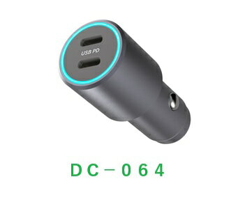 カシムラ　DC-064　DC-60W USB 2ポート PD30W　USB-C × 2ポート　自動車用　USB変換　12V/24V車兼用