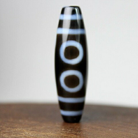 天珠 五眼天珠 黒 38×12mm ☆ 金運 災難回避