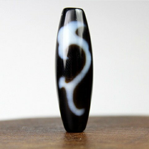 天珠 如意天珠 黒 38×12mm ☆ 全体運 願望成就