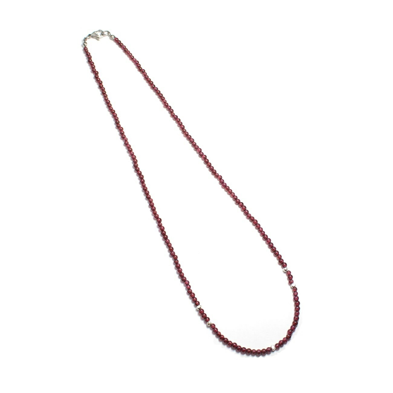樂天商城 - カレンシルバー ガーネット ネックレス 天然石 パワーストーン 3mm アクセサリー お守り 40cm 45cm 50cm