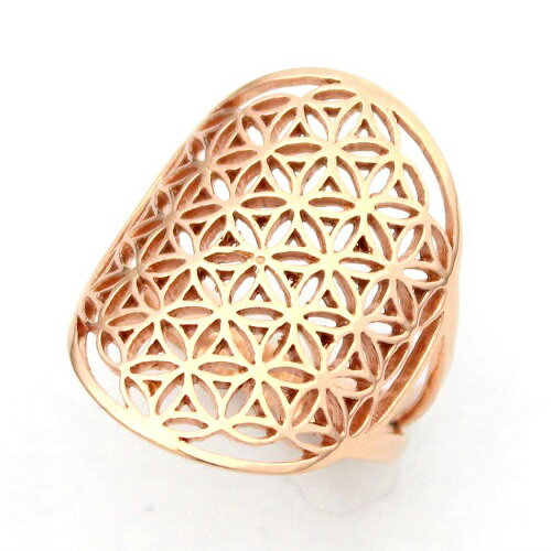 フラワーオブライフ 指輪 神聖幾何学 リング レディース メンズ フラワー・オブ・ライフ 生命の花 ピンク ピンクゴールド シルバー925 アクセサリー 幅広 ...