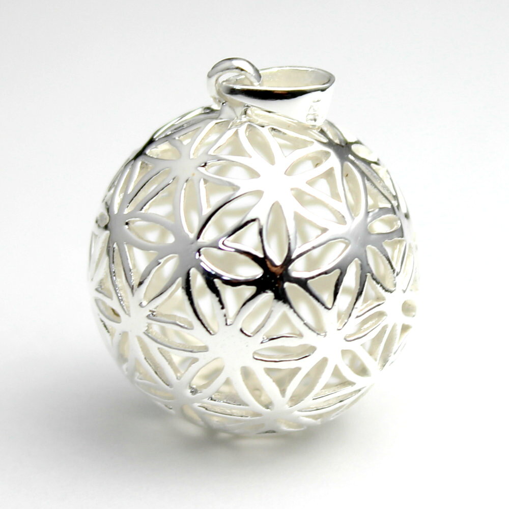フラワーオブライフ flower of life 神幾何学 生命の花 ボール型 立体 シルバー925...
