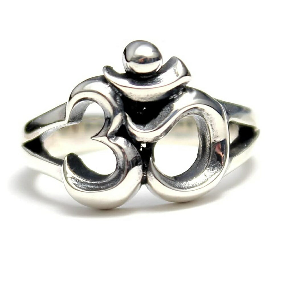 樂天商城 - チベット OM オム 真言 マントラ リング 指輪シルバーリング シルバー925 お守り 魔除け