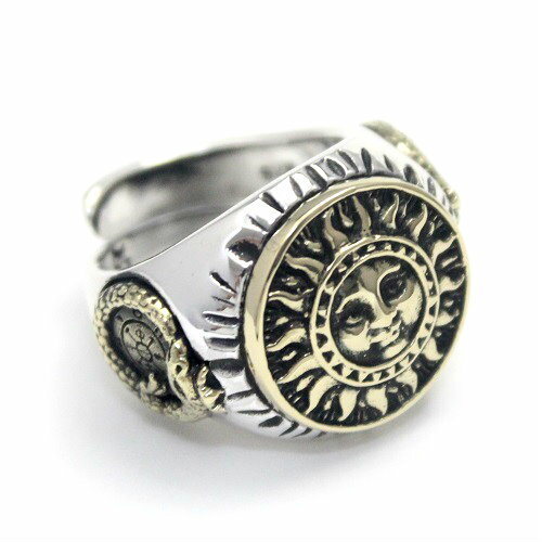メキシコ 太陽 リング 指輪 goodvibrations グッドバイブレーション 太陽神 太陽の石 アステカカレンダー マヤ メンズ レディース シルバー92...