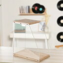 木製レコードラック ビーチウッド×アクリル 高級感収納ラック 音楽好き・コレクター向け リビング/レコードルームの展示に最適(3)