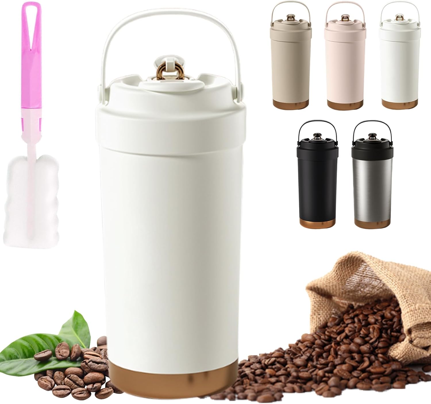 【ポイント10倍】タンブラー セラミック ストロー付きタンブラー 水筒 500ml/750ml 蓋付き 真空断熱 3W..