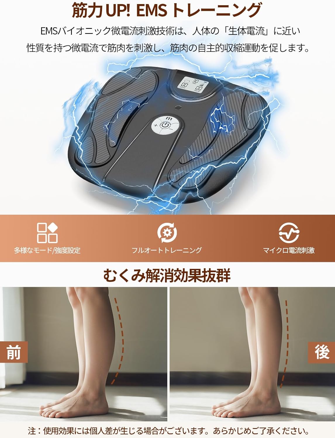 【父の日ギフト】 筋トレ・むくみ解消 10モード/50段階 トレーニング 足裏 リモコ...