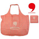 ☆フランス発エコバッグ/日本未入荷☆スーパーモノプリMONOPRIX ショッピングバッグ エコバッグ (VICHY/オレンジ)リサイクルポリエステル製【ゆうパケット300円、宅配便可】(4)