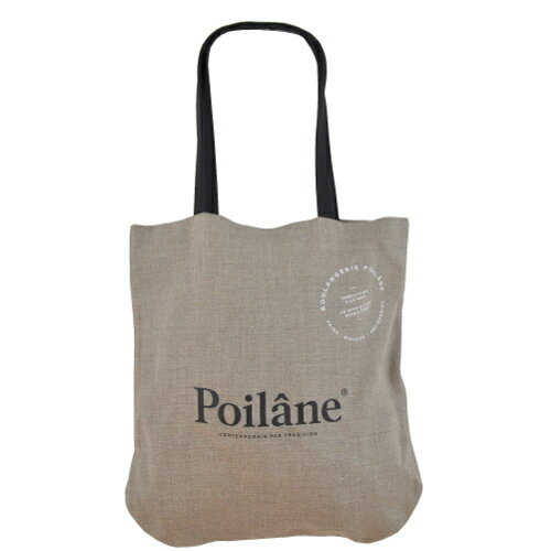 Poilane ポワラーヌのオリジナルリネンバッグ（持ち手黒） エコバッグ パリ 人気 老舗パン屋 ショッピングバッグ