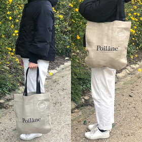 【楽天市場】Poilane ポワラーヌのオリジナルリネンバッグ（持ち手黒） エコバッグ パリ 人気 老舗パン屋 ショッピングバッグ【メール便