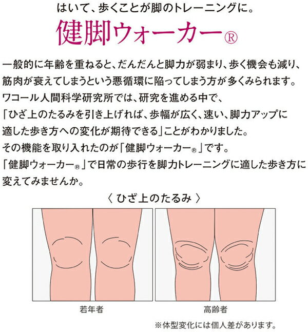 ワコール　らくラクパートナーはいて、歩いて、脚力トレーニング健脚ウォーカー足首丈M・Lサイズ　DGL512 3