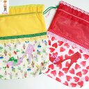 TUNIC チュニック タフタ転写プリント+綿プリント素材サボテンハートシリーズヒール巾着18158