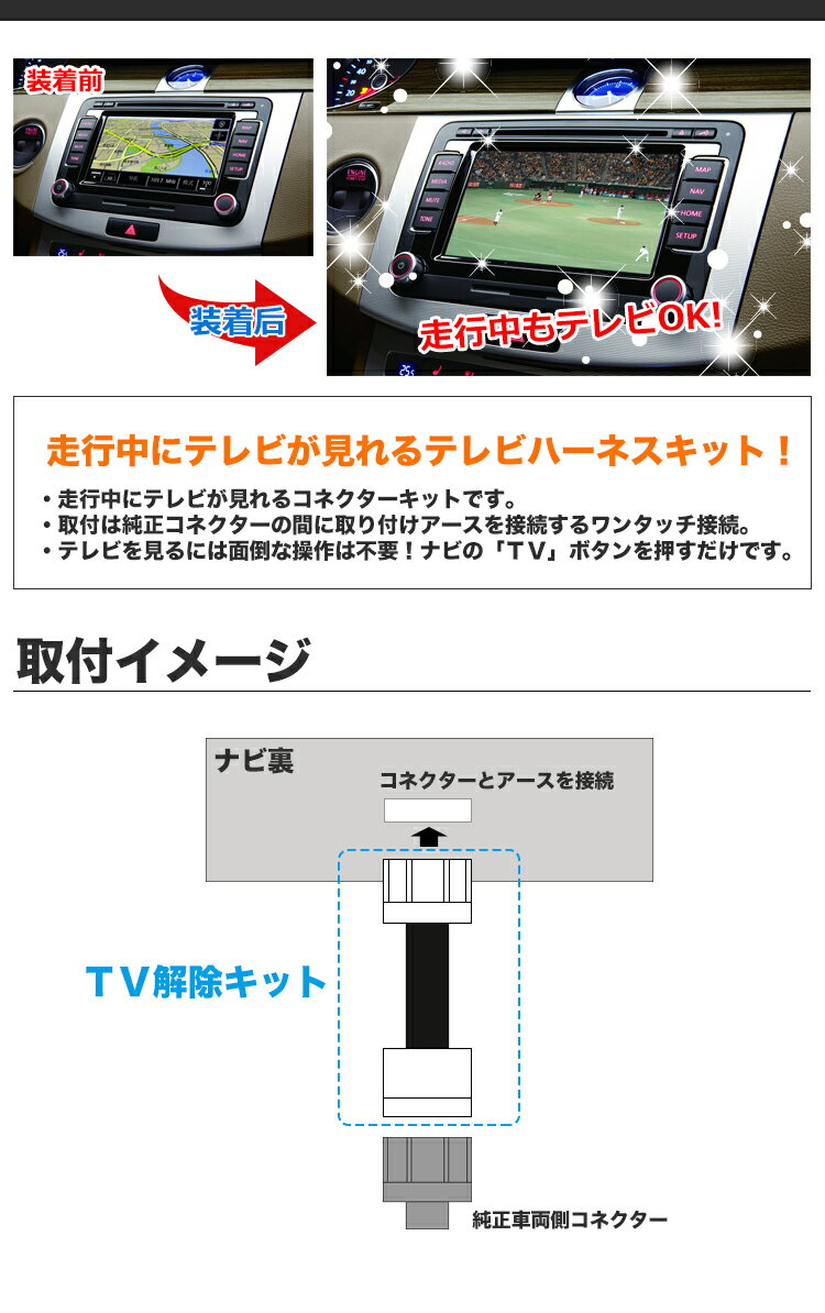 トヨタ テレビキット TOYOTA アルファード/アルファードハイブリッド メーカーオプションナビ用 走行中テレビ/DVDが見れる TVキット コネクター タイプ 【CAROZE】