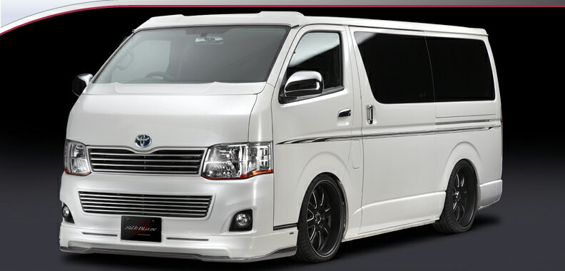 樂天商城 - SILKBLAZE　シルクブレイズ　（MINIVAN/ミニバン）　200系ハイエース　3型　標準　KDH/TRH 20・21・22系 　フロントリップスポイラー　ver.3（メッシュ付）