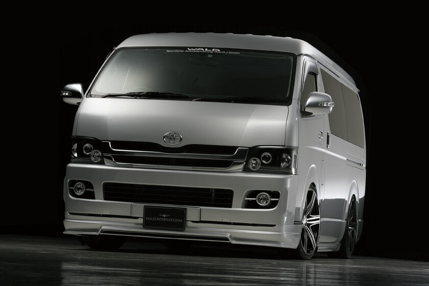 樂天商城 - WALD　ヴァルド　（EXECUTIVE　エグゼクティブライン）　200系ハイエース　レジアスエース　1型　ワイド　ロング　エアロ3点セット（フロントスポイラー、サイドステップ、リアバンパースポイラー）Ver.2