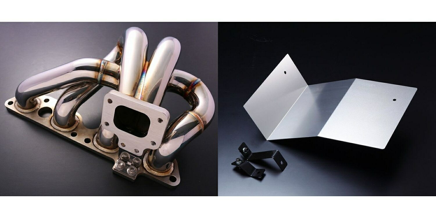 D-MAX エキゾーストマニホールド（SR用）+遮熱板（ABS有車専用）セット 180SX S13 PS13 PS13 RPS13 S14 S15 シルビア