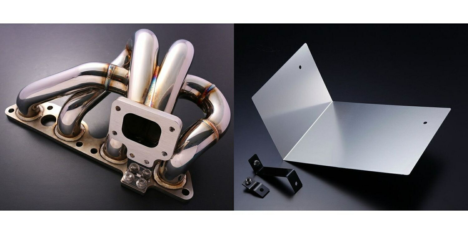 D-MAX エキゾーストマニホールド（SR用）+遮熱板（ABS無車専用）セット 180SX S13 PS13 PS13 RPS13 S14 S15 シルビア