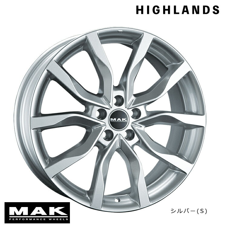 送料無料 マック ハイランズ 8J-18 +45 5H-108 HIGHLANDS (S) (18インチ) 5H108 8J+45【1本単品 新品】