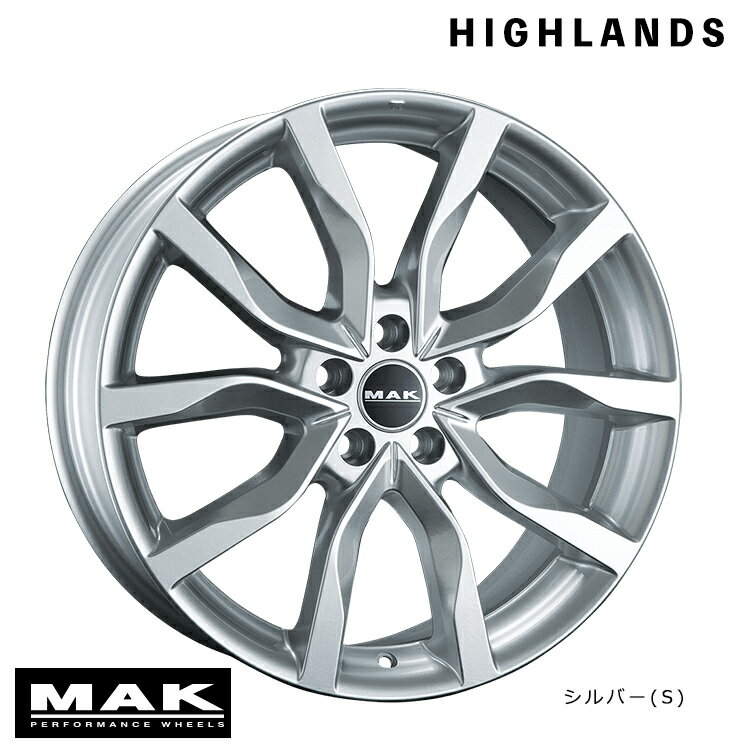 送料無料 マック ハイランズ 8.5J-20 +43 5H-108 新品 MAK HIGHLANDS (S) (20インチ) 5H108 8.5J+43 (1本/2本/4本)
