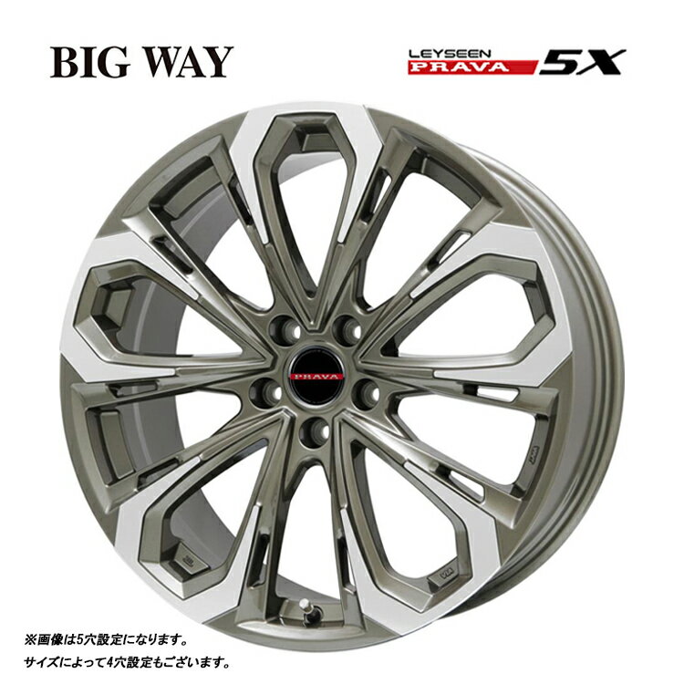 送料無料 ビッグウェイ レイシーン プラバ5X 7J-17 +47 5H-100 Leyseen PRAVA 5X (17インチ) 5H100 7J+47【1本単品 新品】