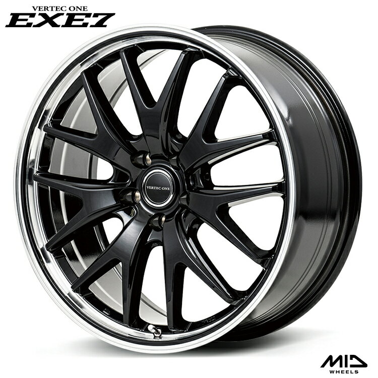 送料無料 マルカサービス エグゼセブン 6J-16 +43 4H-100 新品 MID WHEELS EXE7 (16インチ) 4H100 6J+43 (1本/2本/4本)