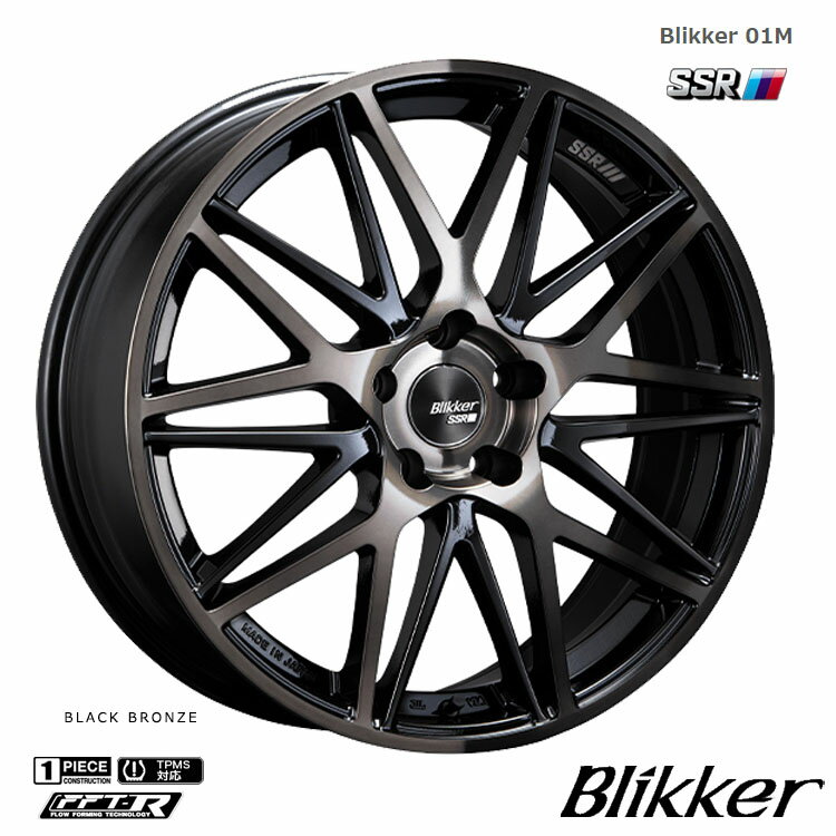 送料無料 SSR ブリッカー ゼロイチエム 8J-19 +38 5H-114.3 新品 SSR Blikker 01M (19インチ) 5H114.3 8J+38 (1本/2本/4本)