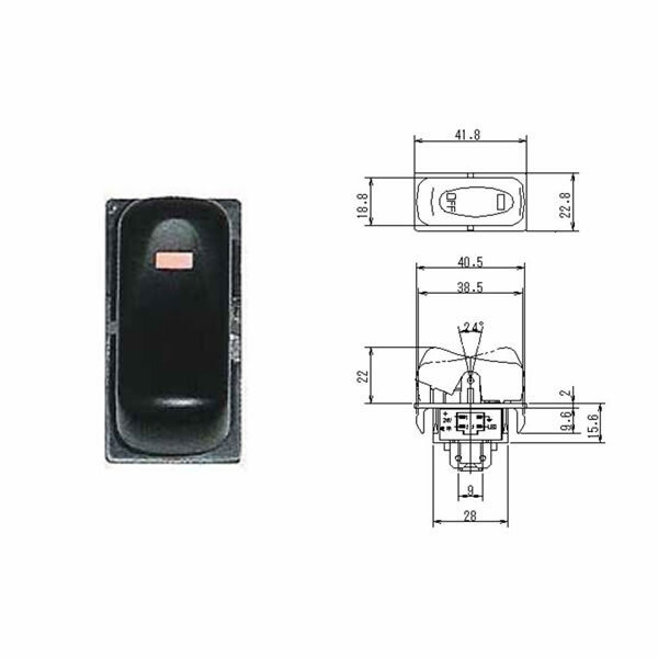 JB キャブ内スイッチ 三菱新型キャンター 2010年11月~用 ON-ON 文字無し