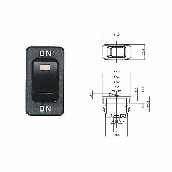 JB キャブ内スイッチ 日野 デュトロ 2011年~用 ON-ON 階段式 文字無し