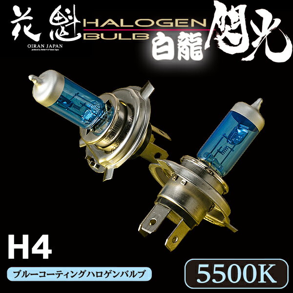 花魁 トラック用 ホワイトハロゲンランプ 閃光 白竜 H4 24V 75/75W 5500K 2個入り OKH10-H4-55