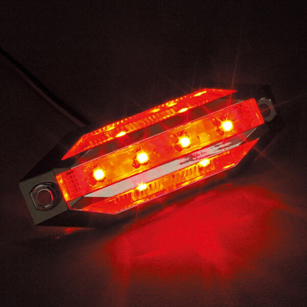 YAC 槌屋ヤック slim流星 8LED 車高灯 クリアレンズ/レッド CE-223