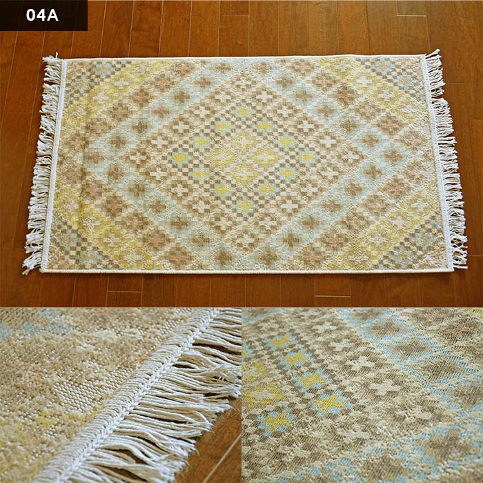 玄関マット エミル 80×150 cm ベルギー製 プレーベル 床暖房 ホットカーペット 対応 ウィルトン織 マット キリム デザイン 送料無料 p5