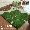 【＜グリーン＞再入荷待ち受付（6月下旬頃）】 玄関マット レイ 70×120 cm 洗える ハワイアン モンステラ 滑り止め 国産 スミノエ製 オリジナル マット 送料無料