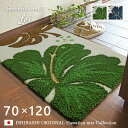 玄関マット レイ 70×120 cm 洗える ハワイアン モンステラ 滑り止め 国産 スミノエ製 オリジナル マット 送料無料