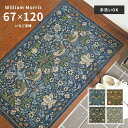 玄関マット いちご泥棒 FH1709A 67×120 cm 洗える 滑り止め ベルギー製 ゴブラン織 マット ウィリアム モリス 川島織物セルコン モリスデザインスタジオ 送料無料