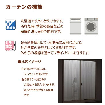 【花粉対策カーテン】花粉キャッチ ミラー レースカーテン「 エアフレッシュ 」【UNI】(注文加工品)幅200×丈88・98・108・118・133・148cm 1枚カラー:ホワイト【キャンセル・変更・返品不可】幅200cm 洗える