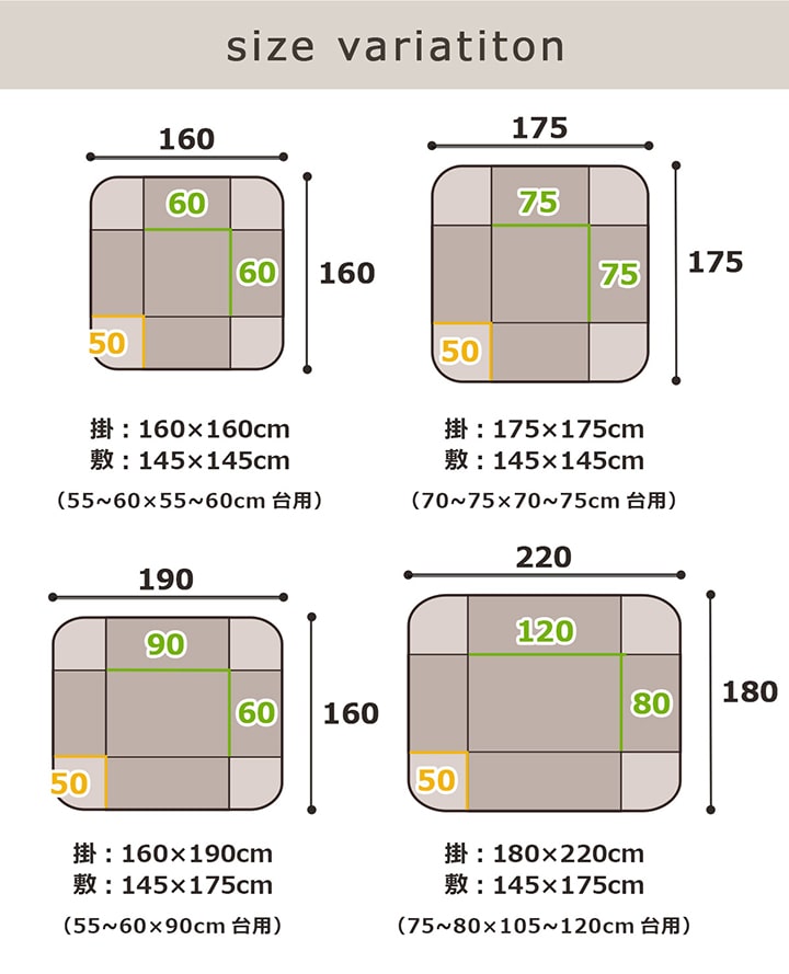 こたつ布団 正方形 長方形 省スぺース 掛敷セット 「 フラン(省) 掛敷布団セット 」 4サイズ 6色展開 160×160cm 160×190cm 175×175cm 180×220cm こたつ布団 抗菌防臭 北欧 猫 うさぎ ねこ 新生活 一人暮らし おすすめ