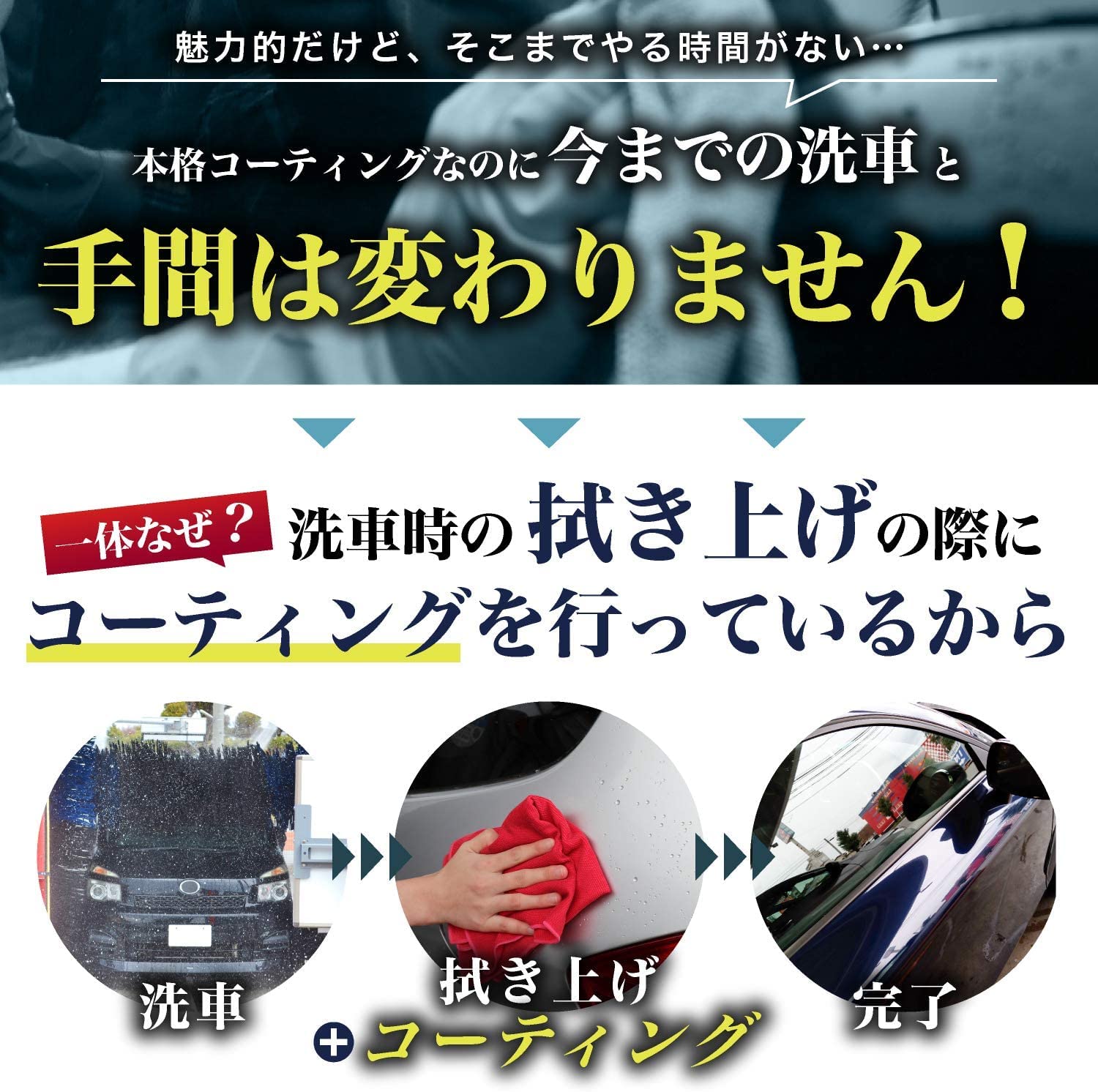 洗車 簡単 拭くだけコーティング 洗車機 ユーザーにオススメ 【1施工約90円】ドロ...