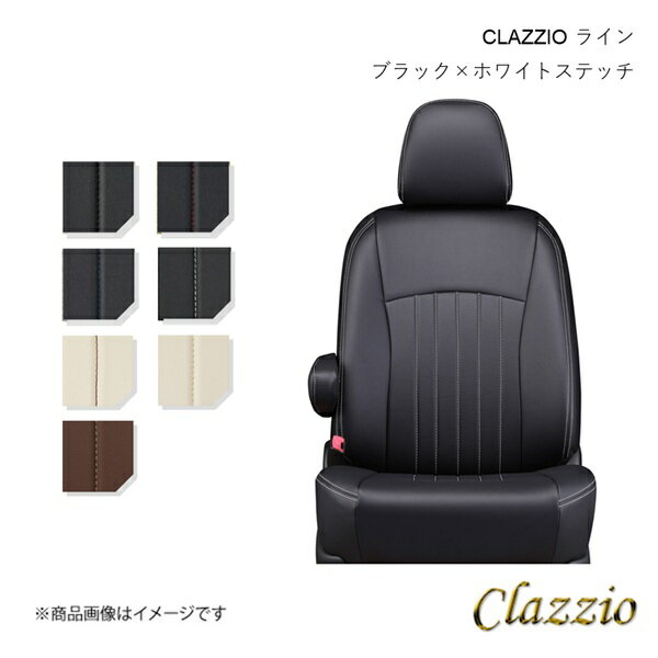 Clazzio クラッツィオ ライン シートカバー 1台分 ブラック×ホワイトステッチ ジャスティ M900F ET-1161