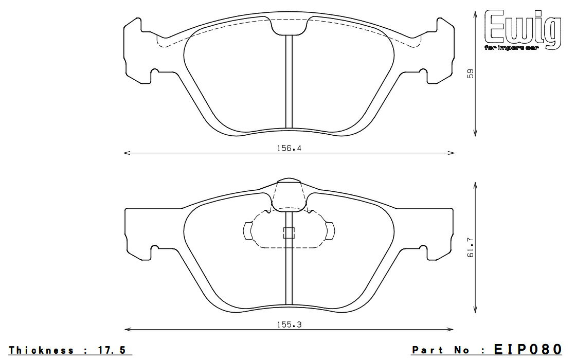 ENDLESS エンドレス ブレーキパッド SSM PLUS フロント Alfa Romeo 147 937BXB 1.6 TWINSPARK EIP080MP
