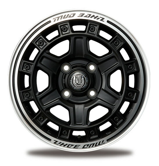 INTER MILANO インターミラノ MUD BAHN XR-710C ホイール 4本セット【14×5.0J 4-100 INSET39 マットブラック/リムポリッシュ】