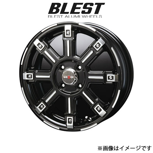 ブレスト バーンズテック　エッジストリーム アルミホイール 4本(15×5J 4-100 INSET45 ブラックポリッシュ)ライフ JC1 BLEST Bahns Tech WEDGE Stream