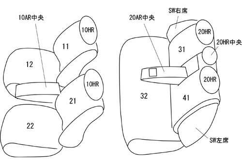 クラッツィオ シートカバー キルティングタイプ(ブラック×ブルーステッチ)クラウン エステート JZS171W/JZS173W/JZS175W ET-0184 Clazzio