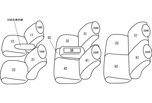 クラッツィオ シートカバー クラッツィオライン(アイボリー×アイボリーステッチ)ノア ガソリン AZR60G/AZR65G ET-0244 Clazzio 2